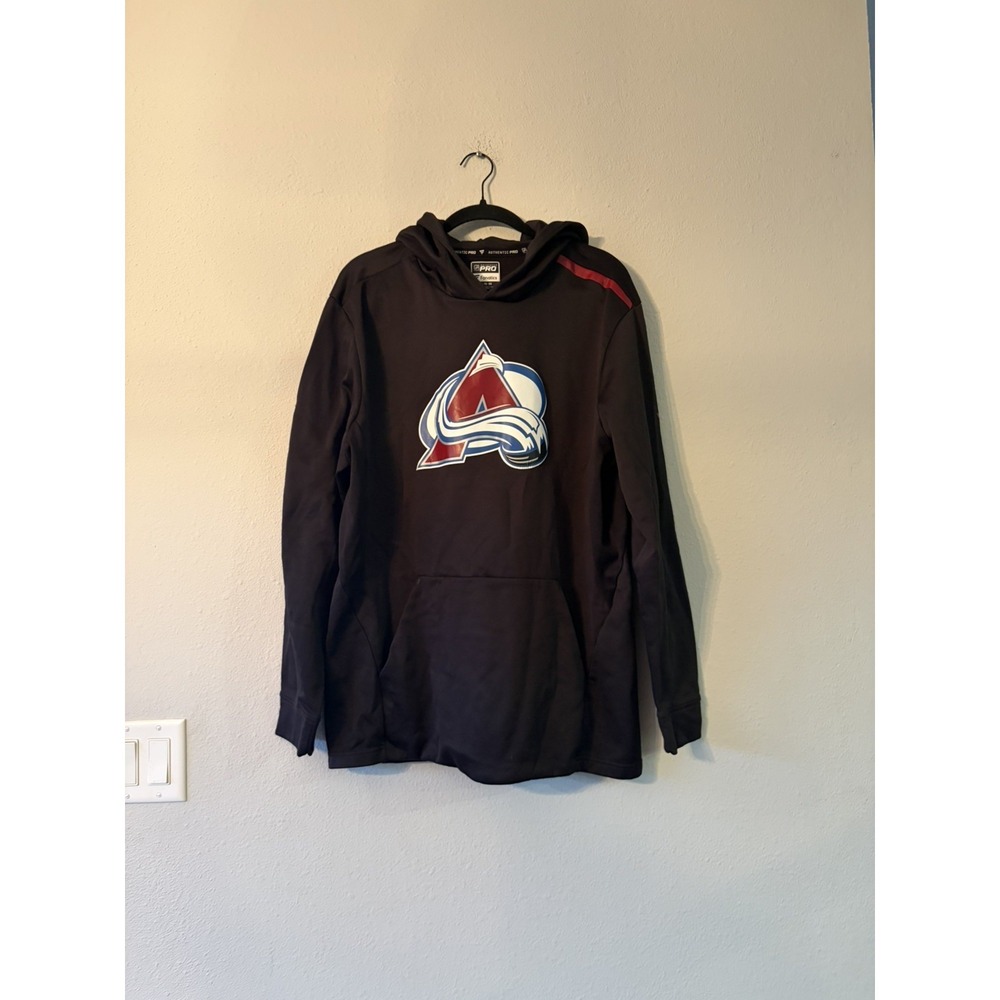 Fanatics NHL Colorado Avalanche Black Logo Hoodie Sweatshirt Black XL Hockey